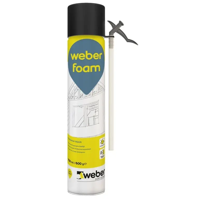 ქაფი (პოლიურეთანის) WEBER FOAM 750ML(840გრ) — სამონტაჟო ქაფი